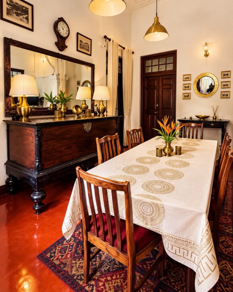 The colonial dining room at Colonial Residence Kandy